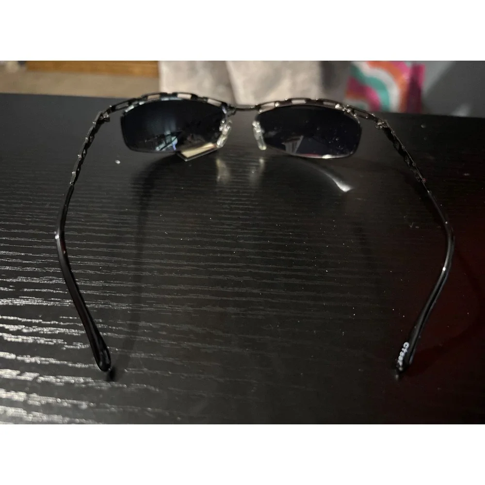 NYS Collection Sun Collection Sunglasses Gunmetal Chain Link Frame Y2K